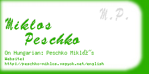 miklos peschko business card